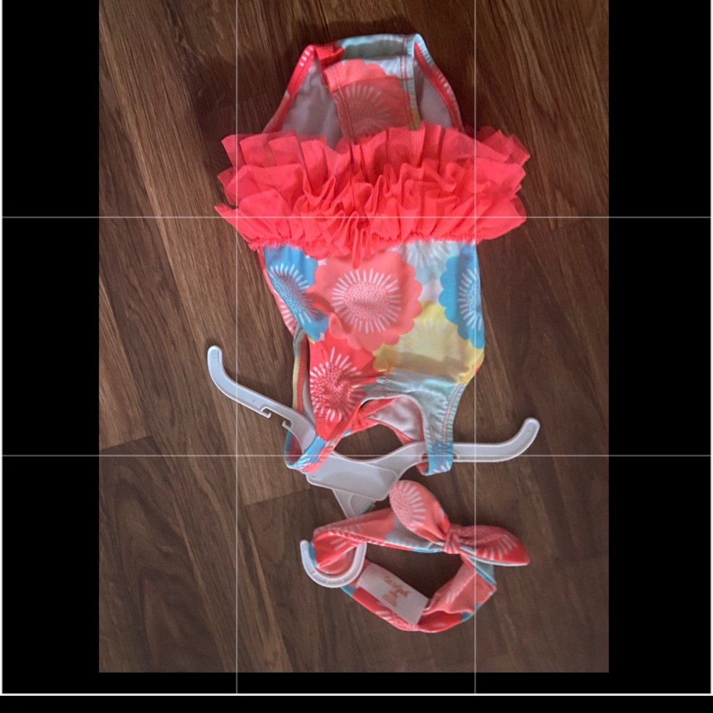 Baby girl swimsuit with matching headband